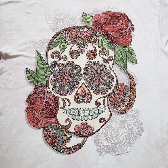 Thrashed The Mountain Valentina Sugar Skull Size XL Mens Tie Dye Pink T-Shirt - Picture 2 of 7